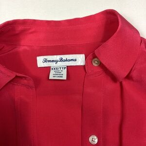 Tommy Bahama Fiery Red Silk Button Down Shirt